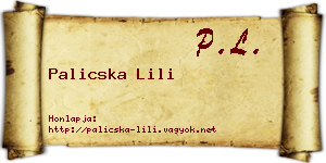 Palicska Lili névjegykártya